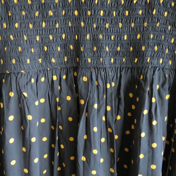 BeachLunchLounge Women’s Dress Polka Dot Shirred Long Sleeves Dress XL - Picture 6 of 12